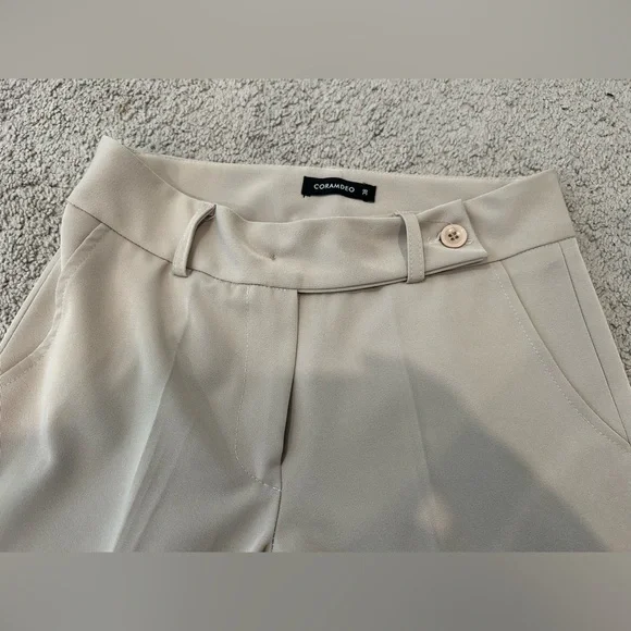 Coramdeo Cream Tailored Pantsuit Jacket with Black Trim - Picture 10 of 11
